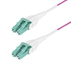 StarTech.com 40m (131ft) LC to LC (UPC) OM4 Multimode Fiber Optic Cable, Erika Violet, 50/125µm, 40G/100G, LOMMF/VCSEL, Uniboot Fiber Jumper Cord, OFNR Riser Rated