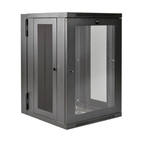 Tripp Lite SRW18USDPG SmartRack 18U UPS-Depth Wall-Mount Half-Height Rack Enclosure, Clear Acrylic Window, Hinged Back