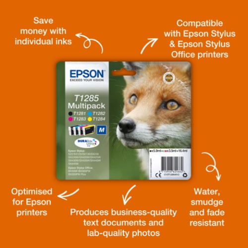 Epson C13T12814012/T1281 Ink cartridge black, 170 pages 5,9ml for Epson Stylus S 22/SX 235 W/SX 420/SX 430 W