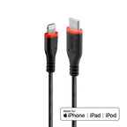 Lindy 0.5m Reinforced USB Type C to Lightning Charge and Sync Cable