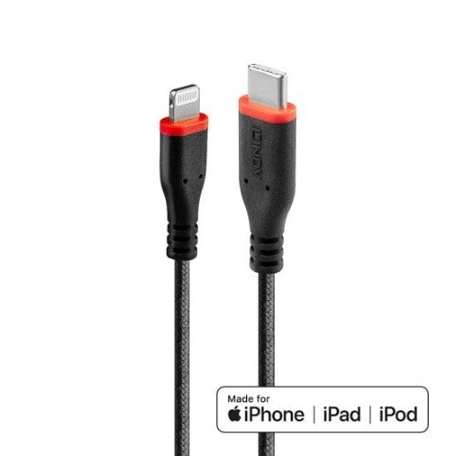 Lindy 0.5m Reinforced USB Type C to Lightning Charge and Sync Cable