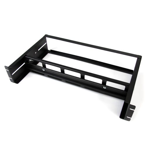 StarTech.com 2U DIN Rail Kit for Standard 19" Rack - Adjustable Depth Rackmount DIN Rail with Top Hat, Mini, G Rails, 27lbs/12.5kg Weight Capacity