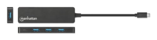 Manhattan USB-C Dock/Hub, Ports (4): USB-A (x4), 5 Gbps (USB 3.2 Gen1 aka USB 3.0), External Power Supply Not Needed, Universal for all devices, SuperSpeed USB, Black, Three Year Warranty, Equivalent to HB30CM4AB