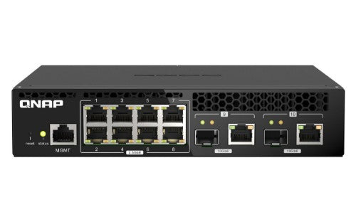 QNAP QSW-M2108R-2C network switch Managed L2 2.5G Ethernet (100/1000/2500) Power over Ethernet (PoE) Black