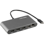 StarTech.com Dual-Monitor Thunderbolt Mini Dock, 4K 60Hz HDMI, Driverless Hub for Windows & Mac, Gigabit Ethernet, 1 x USB 5Gbps & 1x USB 2.0, 11in (28cm) Cable