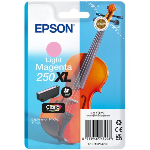 Epson C13T16P64020/250XL Ink cartridge light magenta high-capacity Blister, 740 pages 8.9ml for Epson Expression Photo XP-980