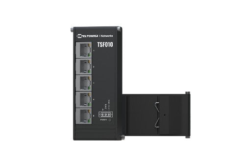 Teltonika NETWORKS TSF010 Flat Ethernet Switch Unmanaged Fast Ethernet (10/100) DIN rail Black