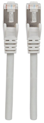 Intellinet Network Patch Cable, Cat6A, 1m, Grey, Copper, S/FTP, LSOH / LSZH, PVC, RJ45, Gold Plated Contacts, Snagless, Booted, Lifetime Warranty