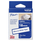 Brother TZE-FA4 label-making tape Blue on white