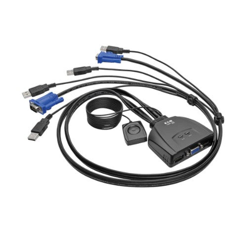 Tripp Lite B032-VU2 2-Port USB/VGA Cable KVM Switch with Cables and USB Peripheral Sharing