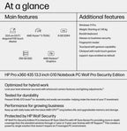 HP Pro x360 435 G10 AMD Ryzen™ 5 7530U Hybrid (2-in-1) 33.8 cm (13.3") Touchscreen Full HD 8 GB DDR4-SDRAM 256 GB SSD Wi-Fi 6 (802.11ax) Windows 11 Pro Silver