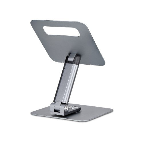 StarTech.com Telescopic Laptop Stand, 360 Swivel Base, Rotating Computer Riser for Desk, Adjustable Height and Tilt, Max 11lb/5kg, Aluminum Build, Portable Design