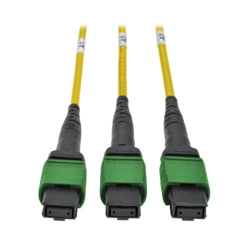 Tripp Lite N482-3M8L12S-B 40/100Gb Fiber Breakout Cassette with Built-In MTP Cables, 40Gb to 4 x 10Gb, 100Gb to 4 x 25Gb, (x3) 8-Fiber Singlemode MTP/MPO to (x12) LC Duplex 9/125