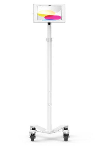 Compulocks iPad 10th-11th (A16) Gen, Apex Enclosure Medical Rolling Cart - White