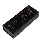 StarTech.com 4 Port USB 3.0 Hub (5Gbps) plus 3 Dedicated USB Charging Ports (2 x 1A & 1 x 2A) - Wall Mountable Metal Enclosure