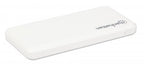 Manhattan Power Bank, 10000 mAh, Output: 2x USB-A (2.1A & 1A), Input: USB-C & Micro-USB (both 2A), White, One Year Warranty