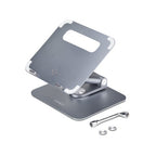 StarTech.com Telescopic Laptop Stand, 360 Swivel Base, Rotating Computer Riser for Desk, Adjustable Height and Tilt, Max 11lb/5kg, Aluminum Build, Portable Design