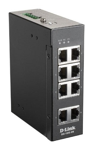 D-Link 8-Port Unmanaged Industrial Switch with 8 x 10/100 BaseT(X) ports