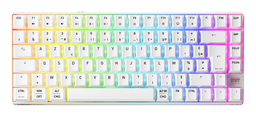 CHERRY XTRFY K33 Compact Wireless keyboard Gaming USB + RF Wireless + Bluetooth AZERTY French White