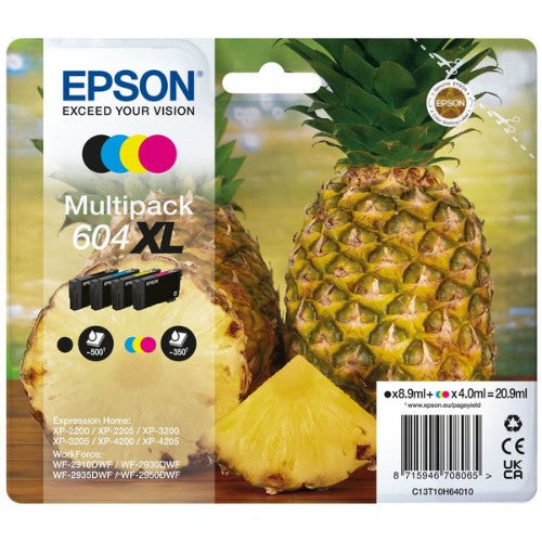 Epson C13T10H64020/604XL Ink cartridge multi pack Bk,C,M,Y high-capacity Blister 500pg + 3x350pg Pack=4 for Epson XP-2200