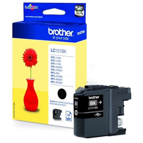 Brother LC-121BK Ink cartridge black, 300 pages ISO/IEC 24711 7.1ml for Brother DCP-J 132/MFC-J 285