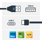 StarTech.com 10-Pack 6.6ft (2m) USB-A to USB-C Charging Cable, Charge & Sync, 3A, USB 2.0, USB-IF Certified - USB Charging Cord