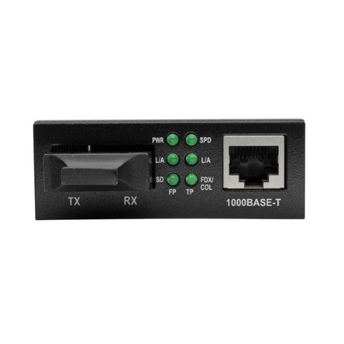 Tripp Lite N785-INT-SC Gigabit Multimode Fiber to Ethernet Media Converter, 10/100/1000 SC, International Power Supply, 1310 nm, 2,000 m (6,561 ft.)