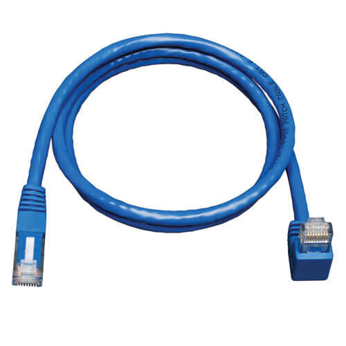 Tripp Lite N204-010-BL-DN Down-Angle Cat6 Gigabit Molded UTP Ethernet Cable (RJ45 Right-Angle Down M to RJ45 M), Blue, 10 ft. (3.05 m)