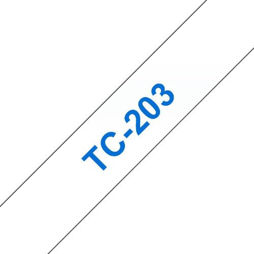 Brother TC-203 DirectLabel blue on white 12mm x 7,7m for Brother P-Touch TC 9-12mm