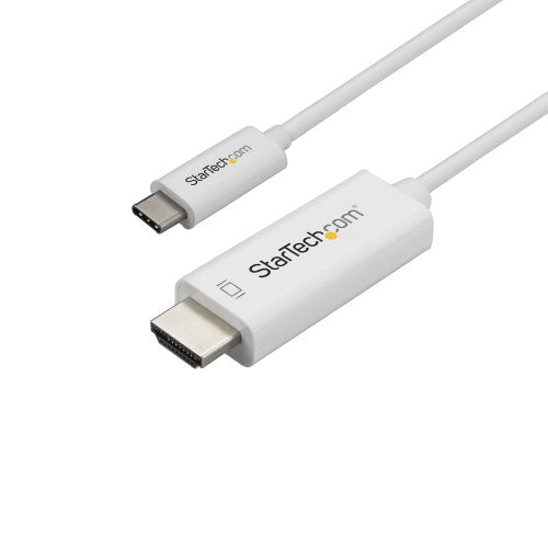 StarTech.com 3.3ft (1m) USB C to HDMI Cable - 4K 60Hz USB Type C to HDMI 2.0 Video Adapter Cable - Thunderbolt Compatible - Laptop to HDMI Monitor/Display - DP 1.2 Alt Mode HBR2 - White