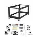 StarTech.com 4-Post 12U Mobile Open Frame Server Rack, Four Post 19" Network Rack with Wheels, Rolling Rack with Adjustable Depth for Computer/AV/Data/IT Equipment - Casters, Leveling Feet or Floor Mounting