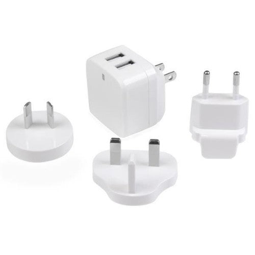 StarTech.com Dual-Port USB Wall Charger - International Travel - 17W/3.4A - White