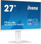 iiyama ProLite 27” QHD IPS technology panel with USB hub and 100Hz refresh rate and 150mm height adjustable stand
