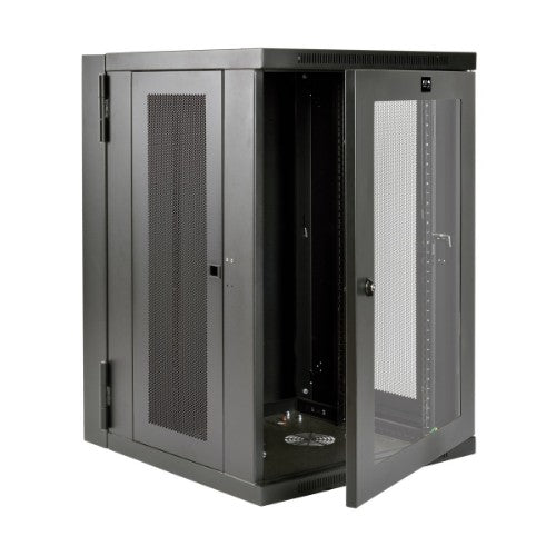 Tripp Lite SRW18USDPG SmartRack 18U UPS-Depth Wall-Mount Half-Height Rack Enclosure, Clear Acrylic Window, Hinged Back