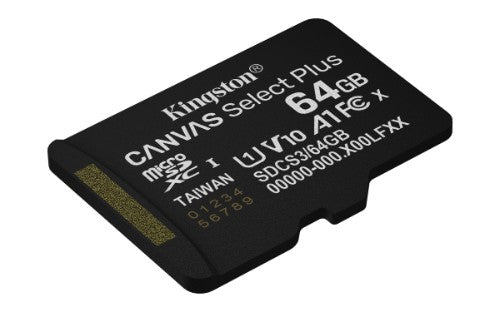 Kingston Technology 64GB micSDXC Canvas Select Plus Gen3 100R A1 Single Pack w/o ADP