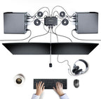 StarTech.com 2-Port Dual-Monitor HDMI Cable KVM Switch, 4K 60Hz, Compact KVM with 5ft/1.5m USB-A/HDMI/Audio Integrated Cables, Bus Powered - Remote Push Button/Hotkey Switching