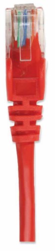 Intellinet Network Patch Cable, Cat5e, 5m, Red, CCA, U/UTP, PVC, RJ45, Gold Plated Contacts, Snagless, Booted, Lifetime Warranty