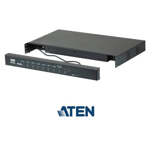 ATEN 1U AV 16A 8 Outlet Switched Bank Metered PDU + Free Eco PDU Manager Software
