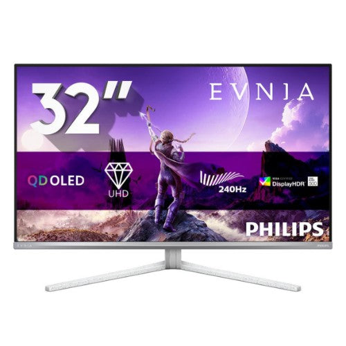 Philips Evnia 8000 32M2N8900P/00 computer monitor 80 cm (31.5") 3840 x 2160 pixels 4K Ultra HD QD-OLED White