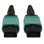 Tripp Lite N844B-01M-12-P 40/100/400G Multimode 50/125 OM3 Fiber Optic Cable (12F MTP/MPO-PC F/F), LSZH, Aqua, 1 m (3.3 ft.)