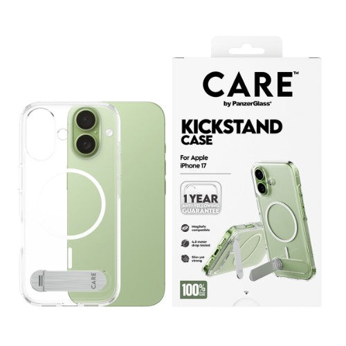 PanzerGlass CARE by ® Feature Case Transparent w. Kickstand & MagSafe iPhone 17
