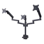 StarTech.com Desk Mount Triple Monitor Arm For Up To Three 27in Screens, VESA 75x75/100x100, Tool-Less Arm Adjustments, C-Clamp/Grommet Mount, Mechanical Spring Arm