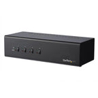 StarTech.com 4 Port Dual Monitor DVI KVM Switch - Dual Screen Display Compact USB KVM Switch with Integrated USB 3.0 Hub & Audio - Dual View KVM - Dell HP Apple Lenovo - TAA Compliant