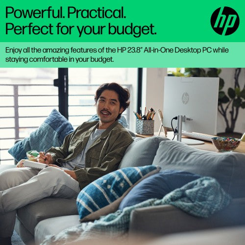 HP All-in-One 24-cr0046na Intel® Core™ i5 i5-1335U 60.5 cm (23.8") 1920 x 1080 pixels All-in-One PC 8 GB DDR4-SDRAM 1 TB SSD Windows 11 Home Wi-Fi 6 (802.11ax) White