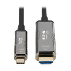 Tripp Lite U444F3-20M-H4K6 High-Speed USB-C to HDMI Fiber Active Optical Cable (AOC) - UHD 4K 60 Hz, HDR, CL3 Rated, Black, 20 m (65 ft.)