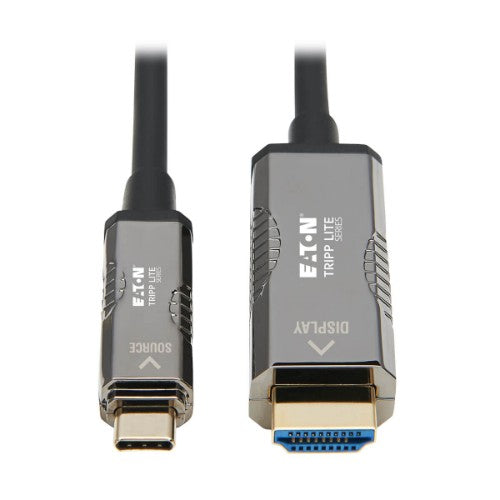 Tripp Lite U444F3-30M-H4K6 High-Speed USB-C to HDMI Active Optical Cable (AOC) - UHD 4K 60 Hz, HDR, CL3 Rated, Black, 30 m (98 ft.)