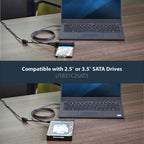 StarTech.com SATA to USB-C Cable, USB 10Gbps to 2.5in and 3.5in SATA I II III Hard Drive Adapter, External Converter for SSD or HDD Data Transfer