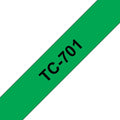 Brother TC-701 DirectLabel black on green 12mm x 7,7m for Brother P-Touch TC 9-12mm
