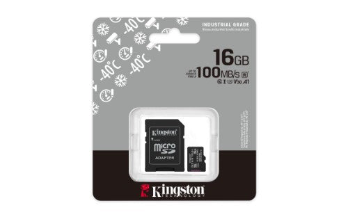 Kingston Technology 16GB microSDHC Industrial C10 A1 pSLC Card + SD Adapter