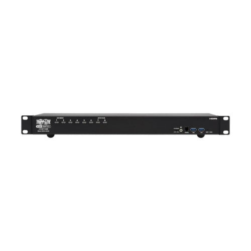 Tripp Lite B024-H4U08 8-Port 4K HDMI/USB KVM Switch - 4K 60 Hz Video/Audio, USB Peripheral Sharing, 1U Rack-Mount